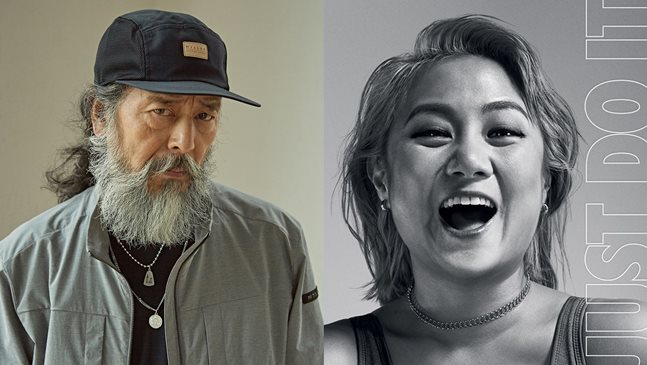 (왼쪽부터) 밀레 시니어모델 김칠두 화보·나이키 박나래 화보.ⓒ각 사