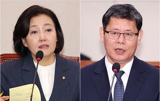 박영선(왼쪽) 중소벤처기업부 장관 후보자, 김연철 통일부 장관후보자. ⓒ데일리안 박항구 기자