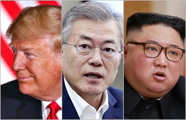 (왼쪽부터) 도널드 트럼프 미국 대통령, 문재인 대통령, 김정은 북한 국무위원장. ⓒBBC, 청와대, 조선중앙통신 