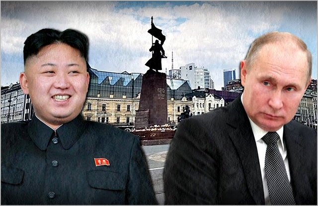 김정은 북한 국무위원장과 블라디미르 푸틴 러시아 대통령 ⓒ데일리안