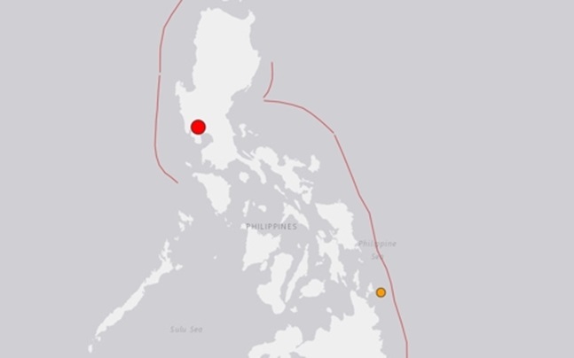 22일 오후 필리핀 중부에서 규모 6.3의 지진이 발생했다고 미국 지질조사국(USGS)이 밝혔다. ⓒUSGS 웹사이트 캡처
