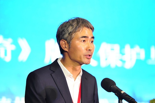 지난 19일 장현국 위메이드 대표가 ‘2019 중국 온라인게임 판권 보호 및 발전 포럼’에 참석해 발표를 하고 있다.  ⓒ 위메이드