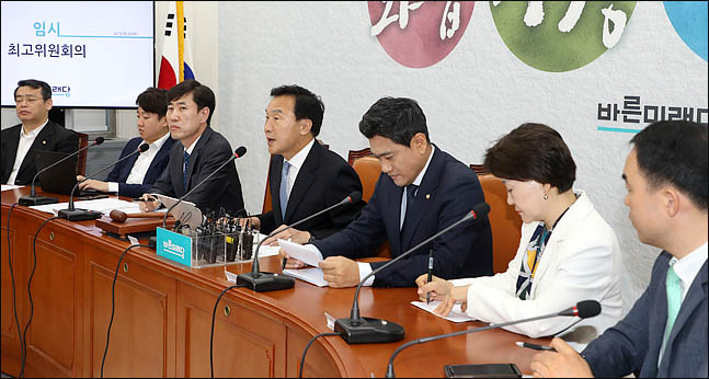 손학규 바른미래당 대표가 22일 오전 국회에서 열린 임시 최고위원회의에서 모두발언을 하고 있다. ⓒ데일리안 박항구 기자