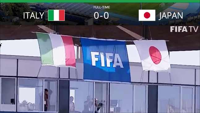 [U20월드컵] 일본이 이탈리아와 0-0 무승부를 이루고 16강에 직행했다. FIFA TV 캡처