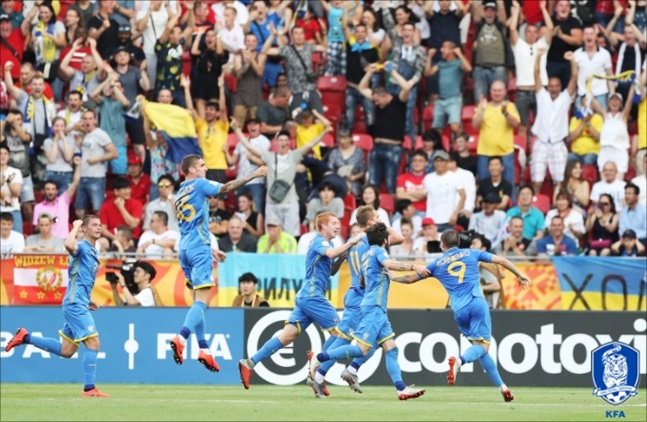 우크라이나가 U-20 월드컵 결승에서 한국을 3-1로 꺾고 우승을 차지했다. ⓒ 대한축구협회 