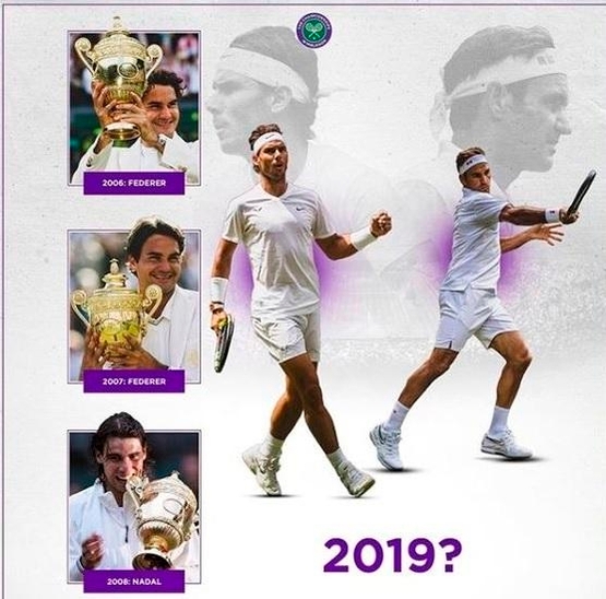 [2019 윔블던 테니스] 로저 페더러와 라파엘 나달이 12일 4강에서 격돌한다. ⓒ 윔블던 인스타그램 