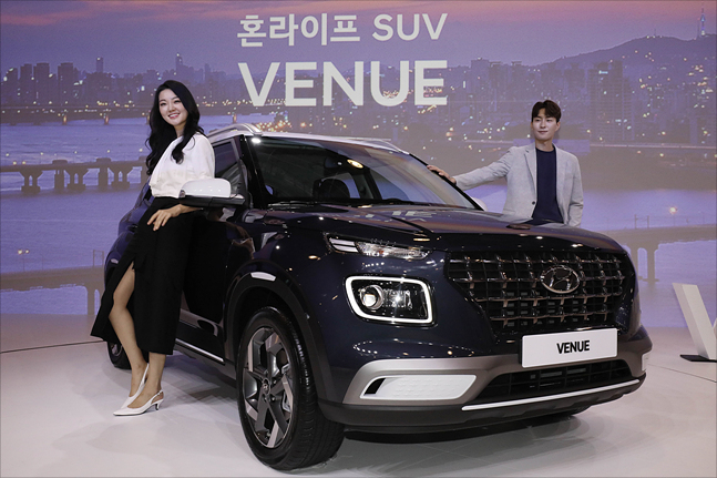 11일 경기도 용인 기흥구 더 카핑에서 현대자동차 소형 SUV '베뉴'의 신차발표회가 열리고 있다. ⓒ데일리안 홍금표 기자