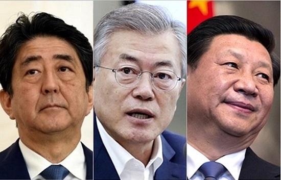 (왼쪽부터)아베 일본총리, 문재인 대통령, 시진핑 중국 국가주석.(자료사진)ⓒBBC·청와대·데일리안