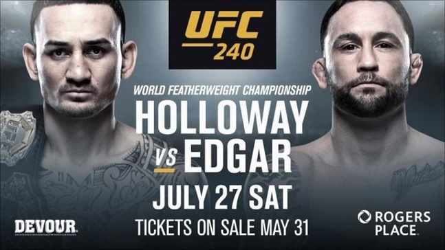 [UFC 240] 할로웨이와 에드가가 28일 페더급 타이틀매치를 가진다. ⓒ UFC 