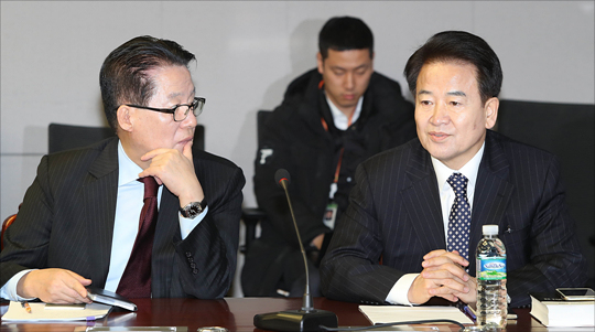 민주평화당 박지원 의원(왼쪽)과 정동영 대표. ⓒ데일리안 홍금표 기자