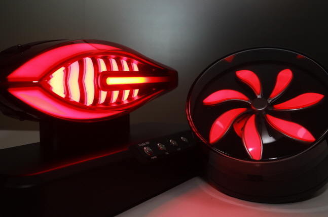 LG이노텍 ‘넥슬라이드-HD’가 적용된 차량 외장 램프 모형.ⓒLG이노텍