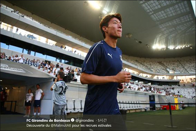 황의조(보르도)가 리그 경기서 득점포를 가동했다. 보르도 트위터 캡처.