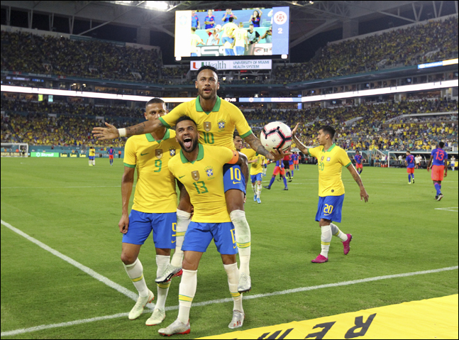 네이마르가 이끄는 브라질이 11월 A매치서 한국과 친선전을 벌인다. ⓒ 뉴시스