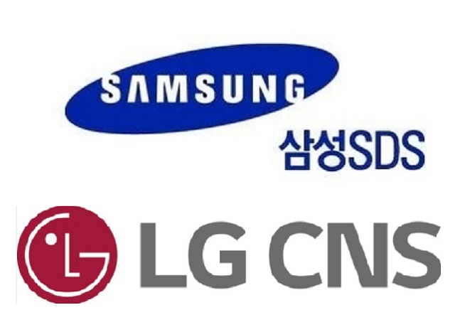 삼성SDS(위쪽)·LG CNS 로고.ⓒ각 사