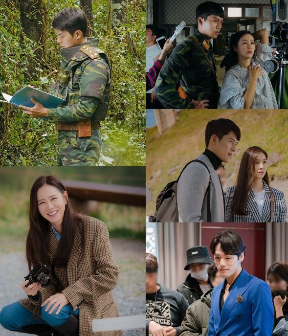 '사랑의 불시착'이 주연 배우들의 카메라 밖 모습이 포착돼 이목을 집중시킨다.ⓒ tvN