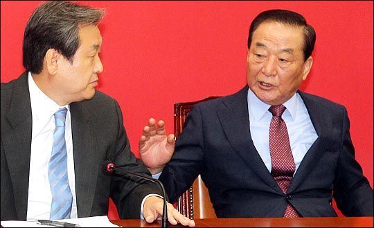 서청원 무소속 의원(사진 오른쪽)과 김무성 자유한국당 전 대표. ⓒ데일리안 박항구 기자