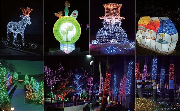 한국중부발전 본사 사옥 야외공간에 전시된 ‘빛의 정원’ 작품들.ⓒ한국중부발전