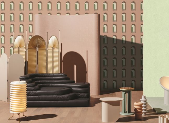 2020 베스띠 벽지 신제품 '베스띠 - 레트로 모던' 제품이 적용된 거실 공간 모습.ⓒLG하우시스
