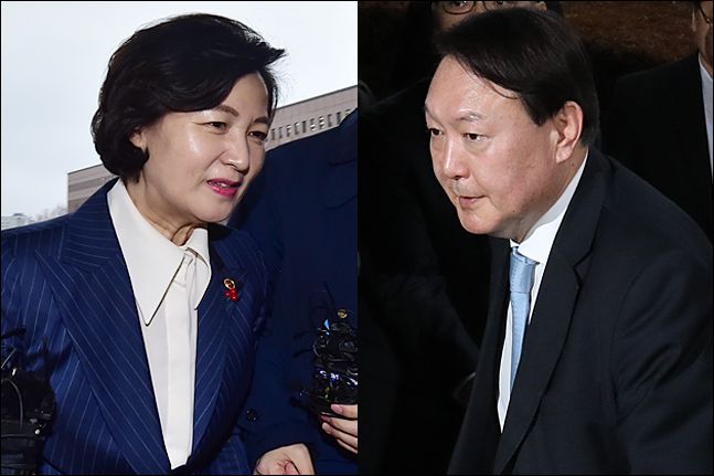 추미애 법무장관과 윤석열 검찰총장 ⓒ데일리안 홍금표 기자