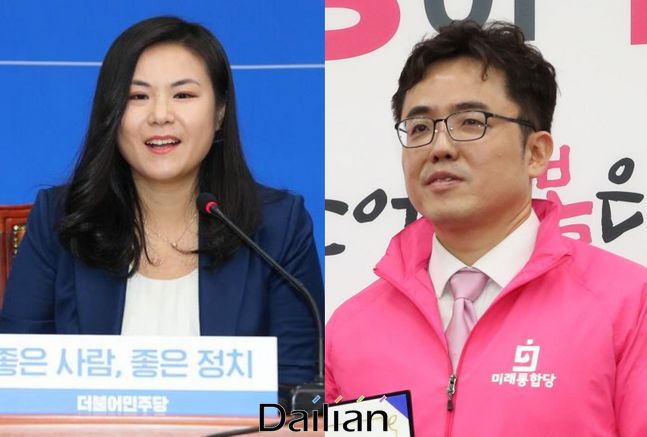 4·15 총선에서 부산 북·강서구을 지역에 출마하는 최지은 더불어민주당 예비후보와 김원성 미래통합당 예비후보ⓒ뉴시스
