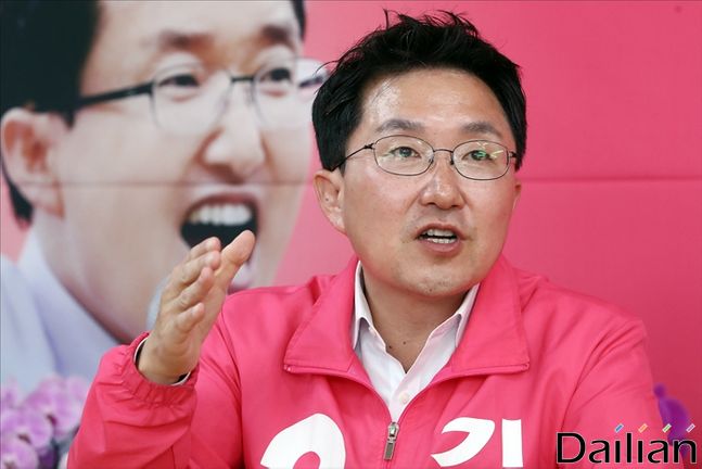 서울 구로을에 출마한 미래통합당 김용태 후보 ⓒ데일리안 홍금표 기자