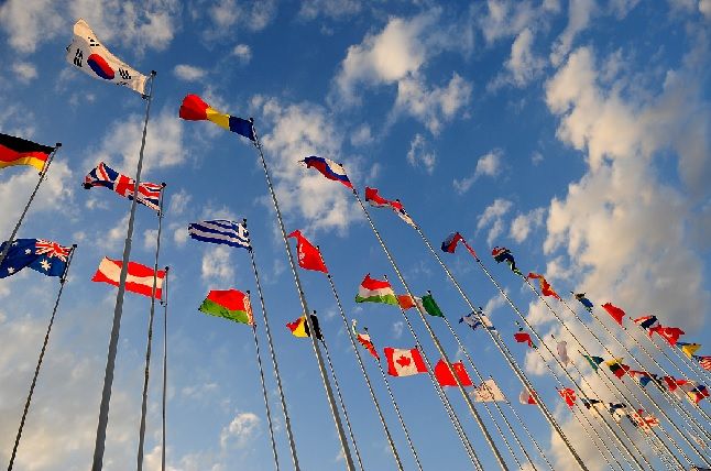 세계 각국 깃발이 세워져있다(자료사진). ⓒ뉴시스