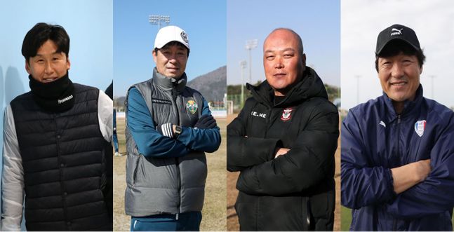 왼쪽부터 이병근(대구), 김병수(강원), 김태완(상주), 이임생(수원)감독 ⓒ 프로축구연맹