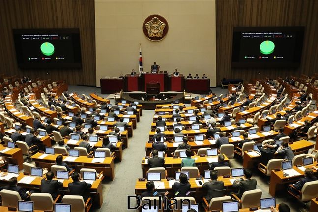20대 국회 마지막 본회의에서 각종 법률안들이 처리되고 있다. ⓒ데일리안 박항구 기자