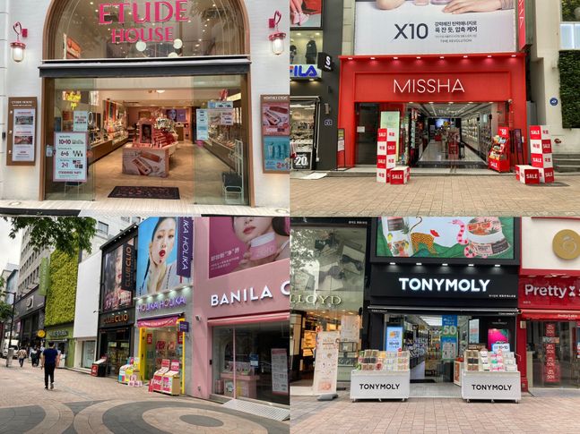 25일 오후 서울 명동 거리에 있는 화장품 로드숍 매장 앞. 호객 행위를 하던 직원들의 모습을 찾아보기 어려운 모습. ⓒ데일리안