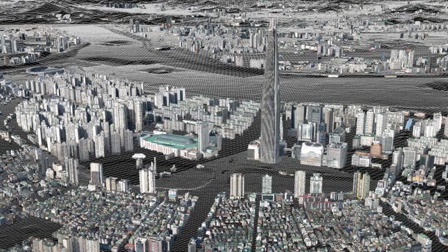 네이버랩스가 제작한 서울시 3차원(3D) 모델링.ⓒ네이버