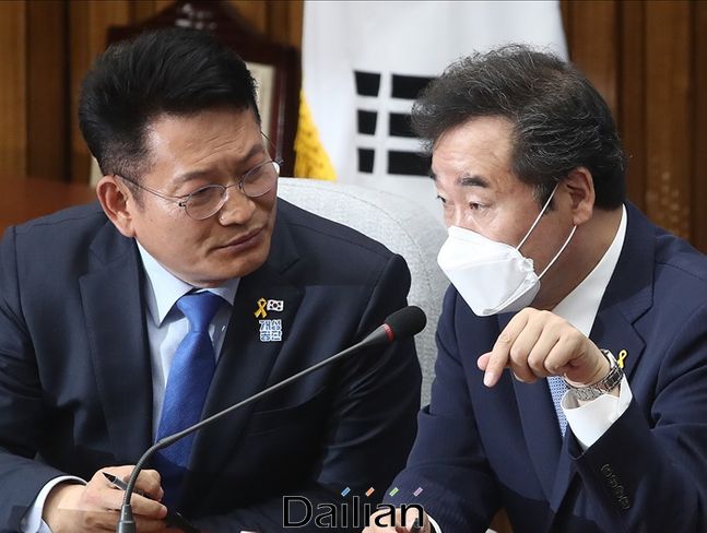 송영길 민주당 의원이 7일 이낙연 의원의 당대표 선거 출마를 "존중한다"며 본인의 불출마 의사를 밝혔다.(자료사진) ⓒ데일리안 박항구 기자