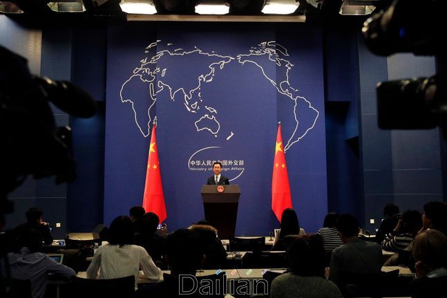 중국 베이징 외교부에서 일일 브리핑이 진행되고 있는 모습(자료사진).ⓒAP/뉴시스