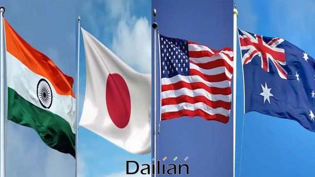 (왼쪽부터) 인도·일본·미국·호주 국기 ⓒ트위터 갈무리