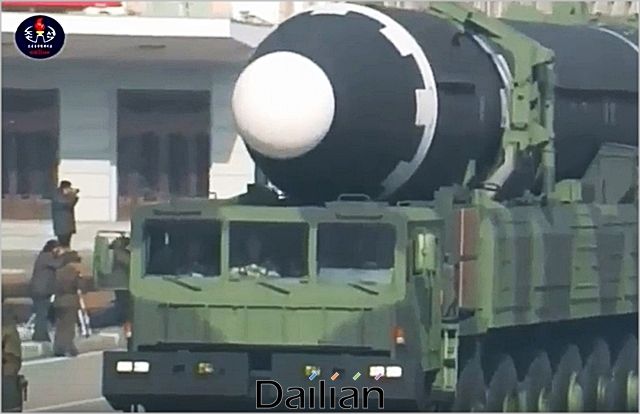 미국 본토 타격이 가능한 것으로 평가되는 북한의 대륙간탄도미사일(ICBM) '화성-15' (자료사진). ⓒ조선중앙TV 화면 갈무리