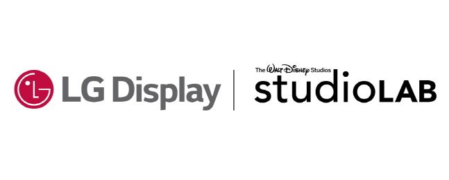 LG디스플레이(왼쪽)와 디즈니스튜디오랩 로고.ⓒLG디스플레이