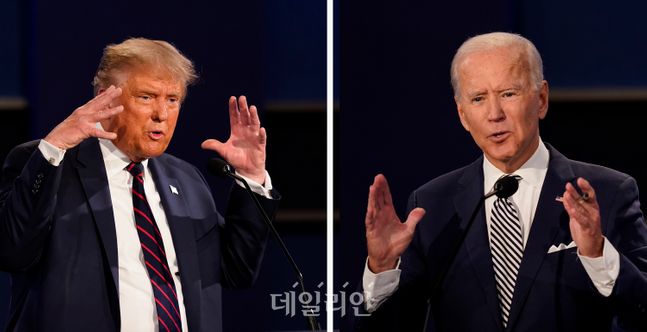 (왼쪽부터) 도널드 트럼프 미국 대통령과 조 바이든 미 민주당 대선 후보(자료사진). ⓒAP/뉴시스