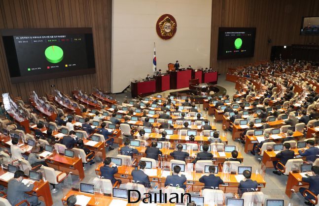 지난달 24일 열린 국회 본회의에서 '감염병의 예방 및 관리에 관한 법률' 등 개정안들이 처리되고 있다.(자료사진)ⓒ데일리안 박항구 기자ⓒ