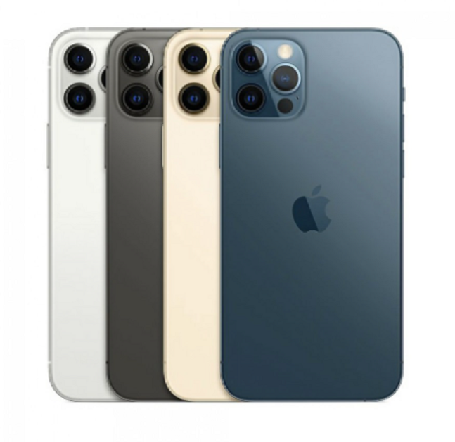 '아이폰12 프로' 왼쪽부터 실버, 그래파이트, 골드, 퍼시픽 블루. ⓒ 애플
