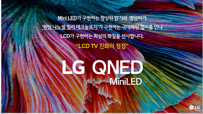 LG전자가 29일 온라인 기술 설명회를 열고 LG QNED를 소개했다. 사진은 이날 진행된 컨퍼런스콜 캡처화면.