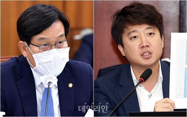 신동근(왼쪽) 더불어민주당 의원, 이준석 전 국민의힘 최고위원 ⓒ데일리안 박항구 기자