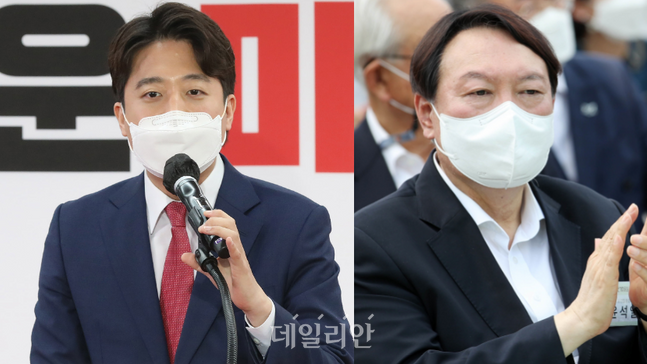 이준석 국민의힘 대표(왼쪽)와 윤석열 전 검찰총장 ⓒ데일리안