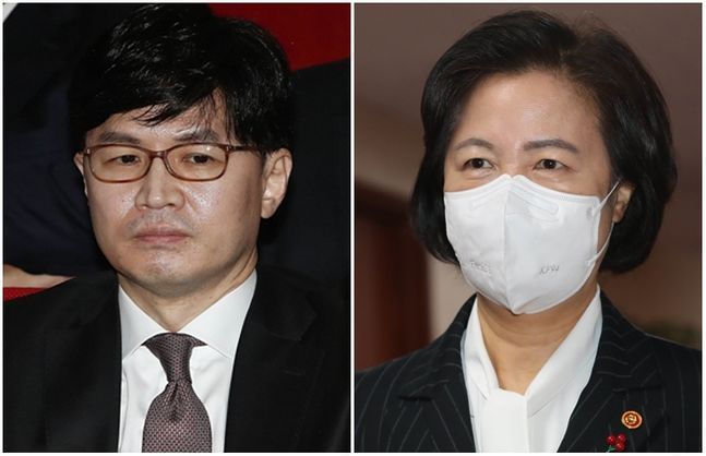 ⓒ한동훈 검사장과 추미애 전 법무부 장관 ⓒ데일리안 홍금표 기자