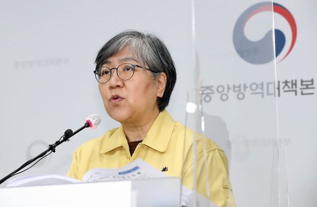 정은경 질병관리청장이 코로나19 정례브리핑을 하고 있다. ⓒ데일리안 박항구 기자