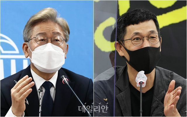 이재명 경기지사, 진중권 전 동양대 교수 ⓒ데일리안 홍금표 기자
