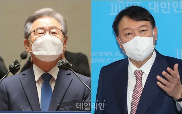 이재명(왼쪽) 경기지사, 윤석열 전 검찰총장 ⓒ공동취재사진·데일리안 박항구 기자