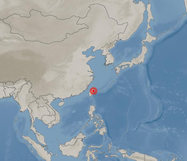 24일 오후 발생한 대만 북동부 일대 지진.ⓒ기상청