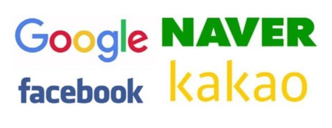 구글,페이스북,네이버, 카카오 로고.ⓒ각 사