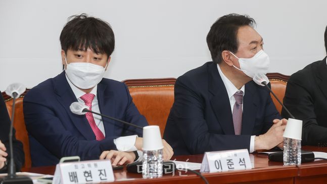 국민의힘 이준석 대표와 윤석열 대선후보(사진 왼쪽부터) ⓒ데일리안 박항구 기자