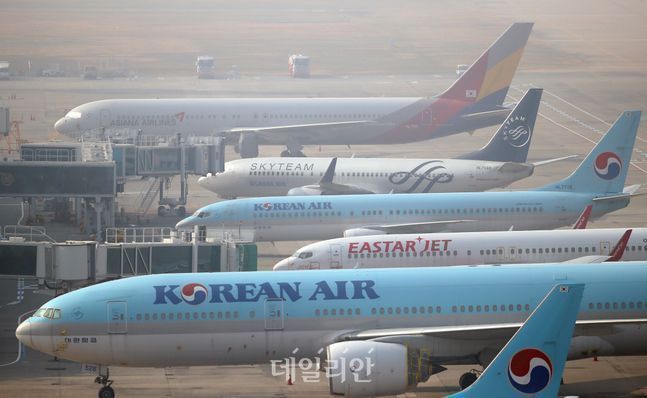 인천국제공항에 항공사들의 항공기가 주기돼 있다.(자료사진)ⓒ데일리안 류영주 기자