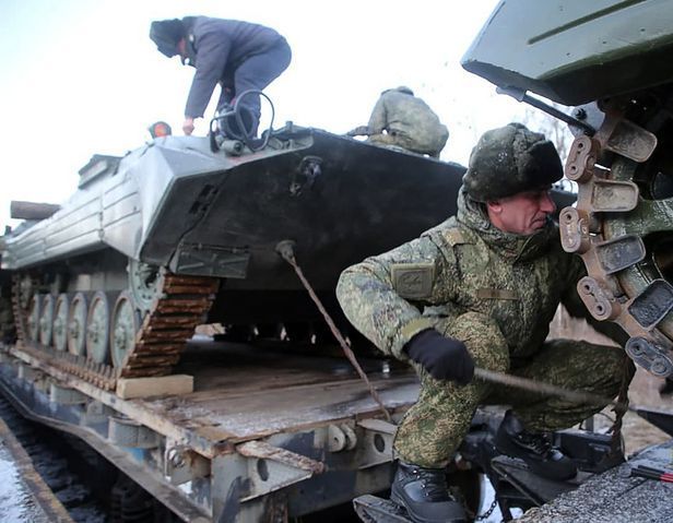 벨라루스와 합동훈련을 위해 우크라이나 북쪽 벨라루스에 도착한 러시아군 병력. ⓒ연합뉴스